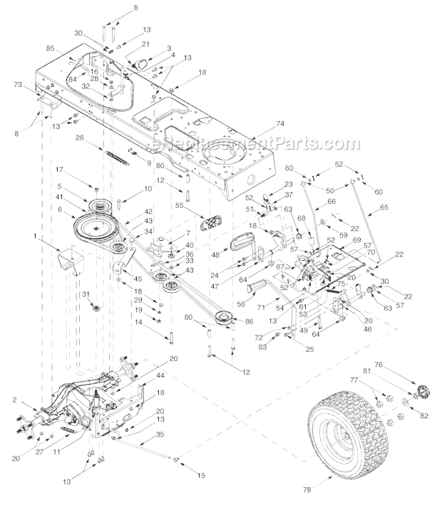 Troy-bilt Gtx2446 Parts List And Diagram - (14az809h063) (2003 