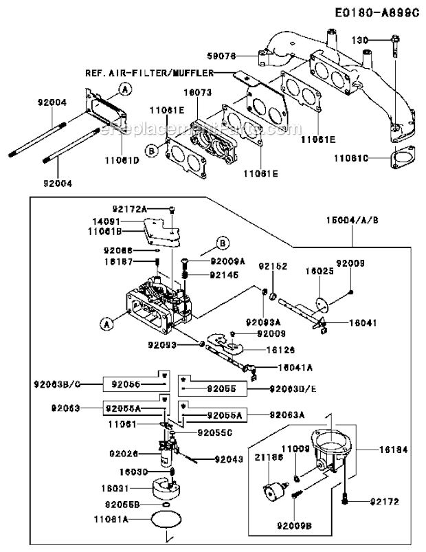 Kawasaki FX850V-BS12 Parts List and Diagram : eReplacementParts.com