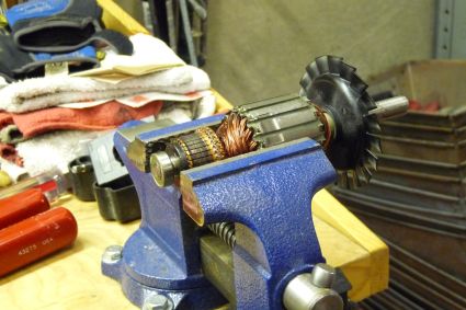 Armature Positioned in Vise