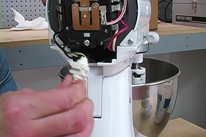 How to replace the grease in a Kitchenaid mixer. Cross your