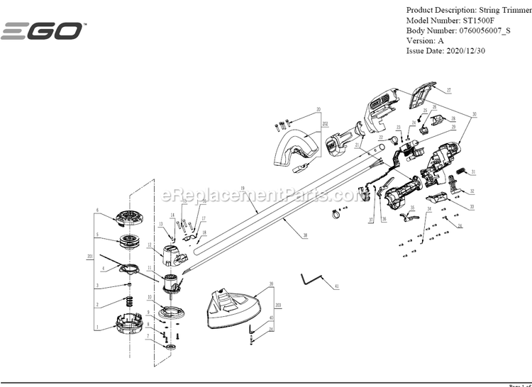 Ego ST1500F (A) Page A Diagram