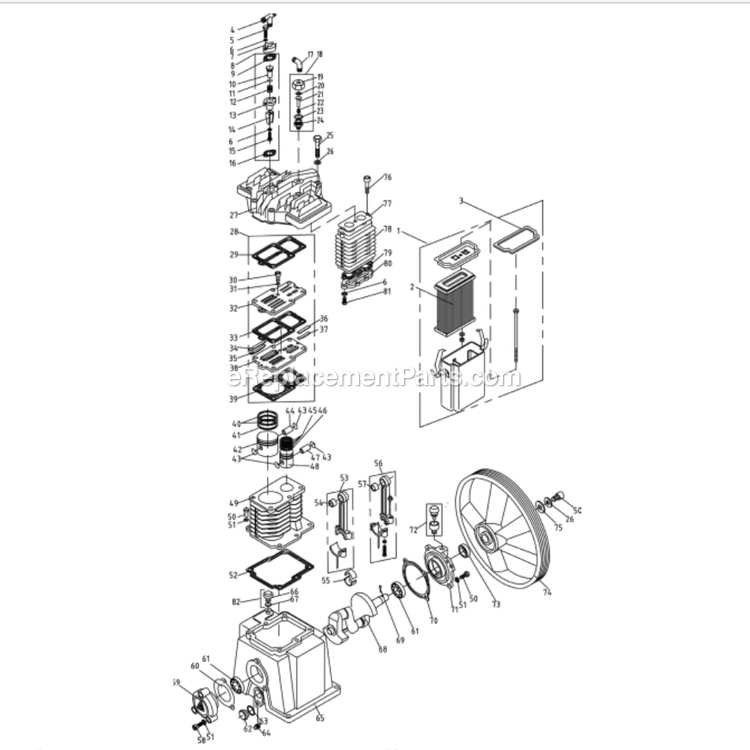 Mi-T-M ACD-20375-120H Air Compressor Power Tool Compressor Pump (3-0312) Diagram