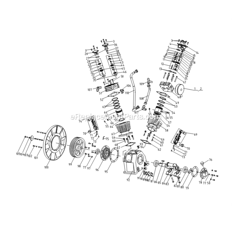 Mi-T-M ADD-20310-120H Air Compressor Power Tool Compressor Pump (3-0313) Diagram