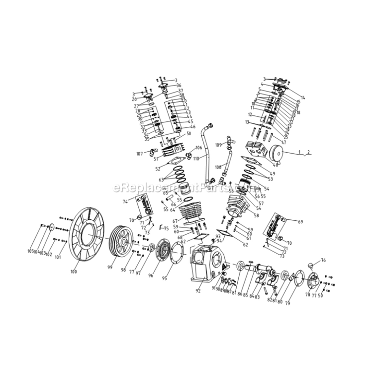 Mi-T-M ADS-23110-120HM Air Compressor Power Tool Compressor Pump (3-0313) Diagram