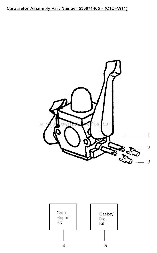 Weed Eater BV1650LE (Type 1) Gas Blower Page D Diagram