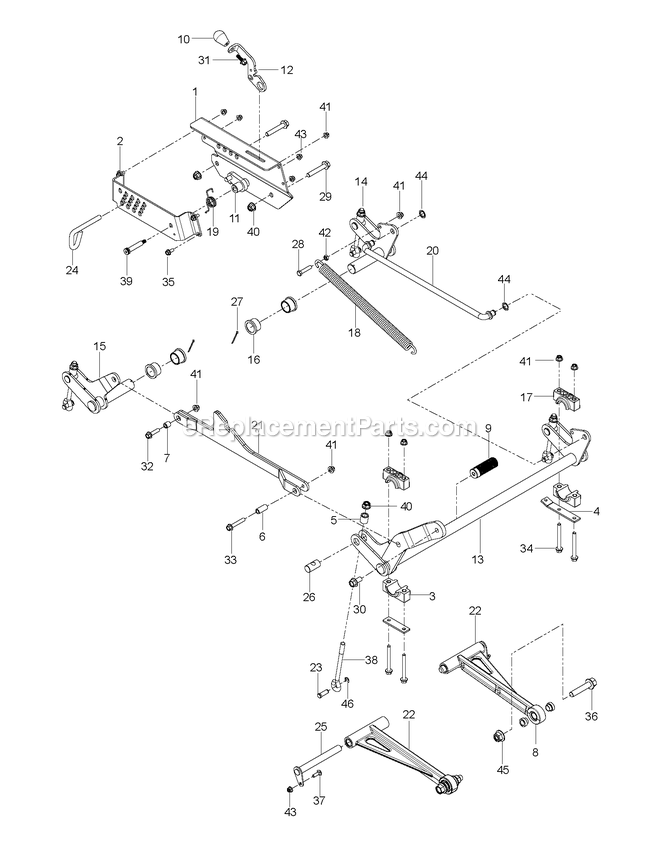 RedMax CZT54L (96794360100)(2018-09) Zero Turn: Commercial Mower Lift / Deck Lift Diagram