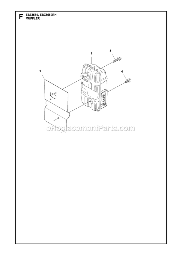 RedMax EBZ8550 (EBZ8550RH) Blowers Muffler Diagram