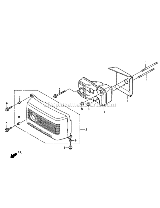 Toro 02600 (312000001-312999999)(2012) Hoverpro 400 Machine HoverPro 400 Machine Muffler Assembly Diagram