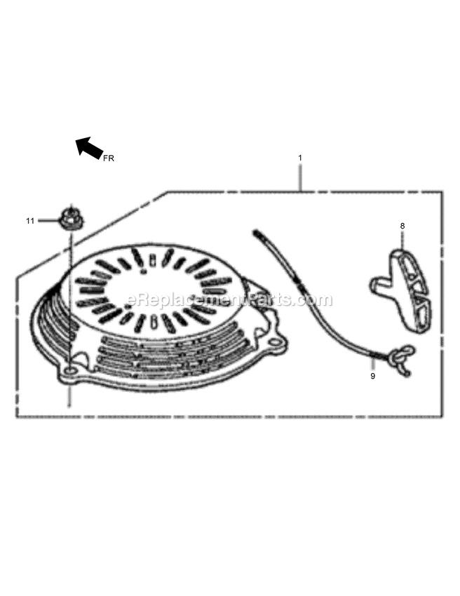 Toro 02606 (315000001-315999999)(2015) Hoverpro 550 Machine HoverPro 550 Machine Recoil Starter Assembly Diagram