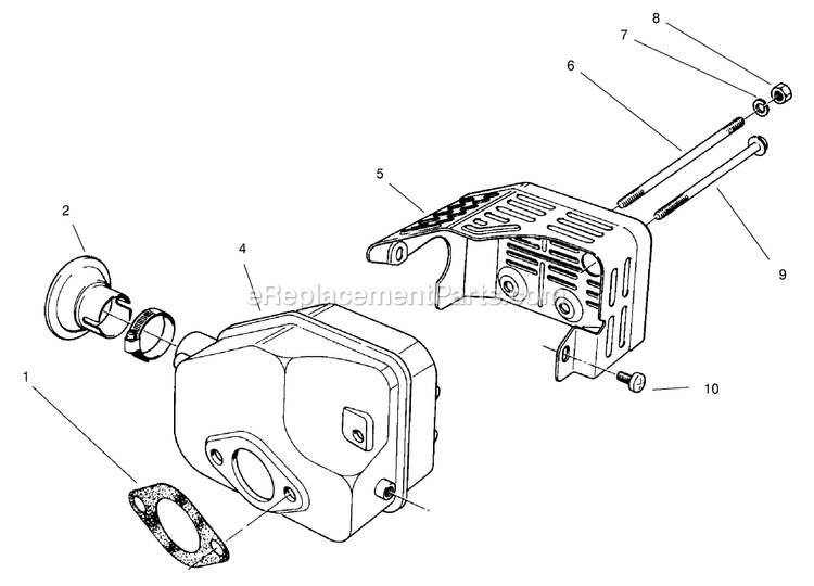 Toro 22026 (210000001-210999999)(2001) Side Discharge Mower Muffler Assembly Diagram