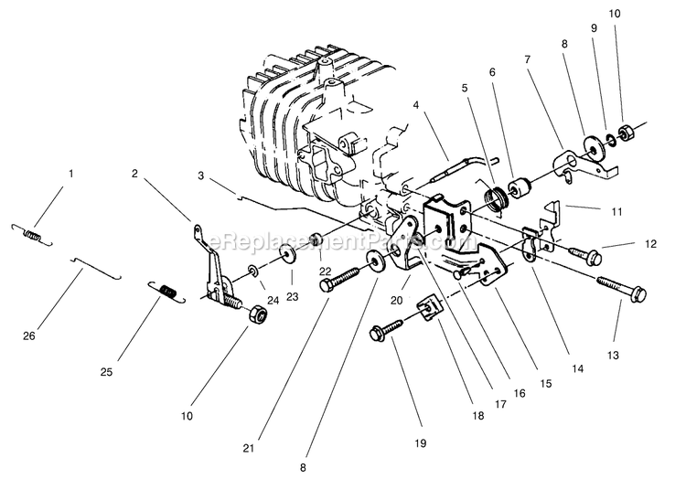 Toro 22026 (210000001-210999999)(2001) Side Discharge Mower Governor Assembly Diagram