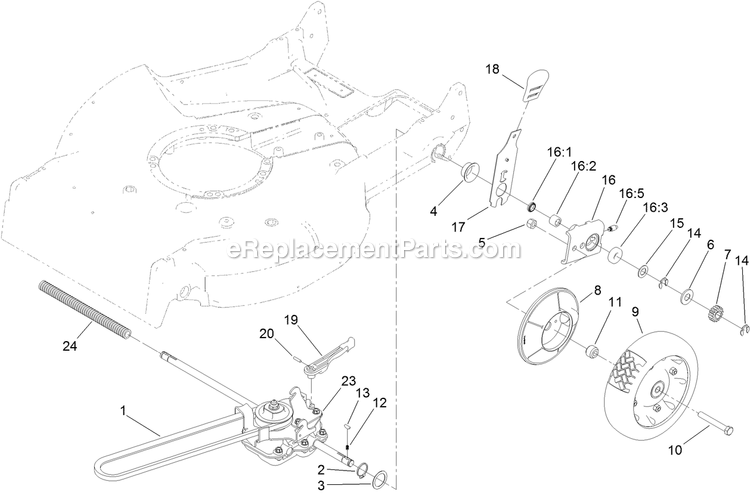 Toro 22196 (313000001-313999999)(2013) 21in Heavy-Duty Recycler/Rear Bagger Lawn Mower Rear Drive And Wheel Assembly Diagram