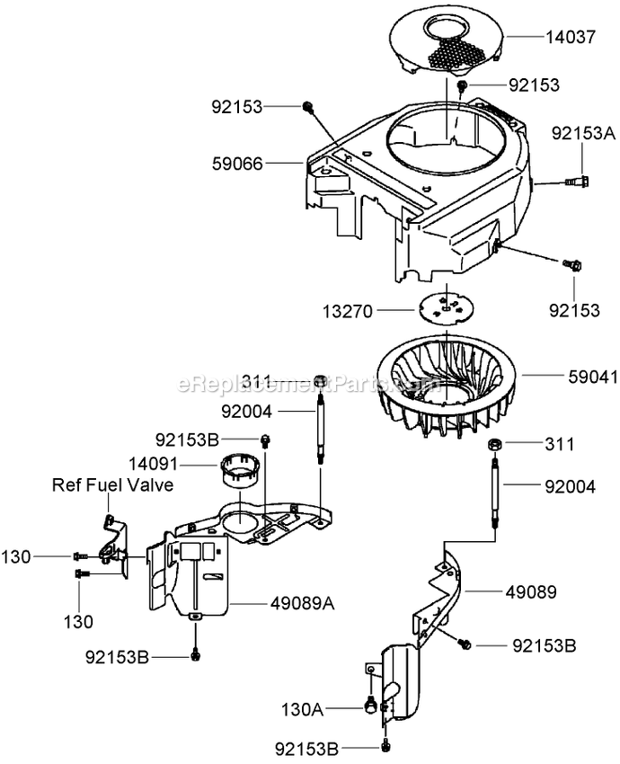 Toro 30032 (270000001-270999999)(2007) 15hp T-Bar Hydro Drive With 91cm Turbo Force Cutting Unit Walk-Behind Mower Cooling Equipment Assembly Diagram