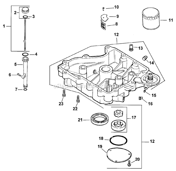 Toro 30177 (200000001-200999999)(2000) 15 Hp Mid-Size Proline Gear Traction Unit Oil Pan/Lubrication Diagram