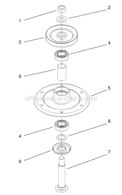 Toro 30250TE (210005001-210999999)(2001) 12.5 Hp W/ 36-Inch Sd Mower Mid-Size ProLine Gear Spindle Housing Assembly 1 Diagram