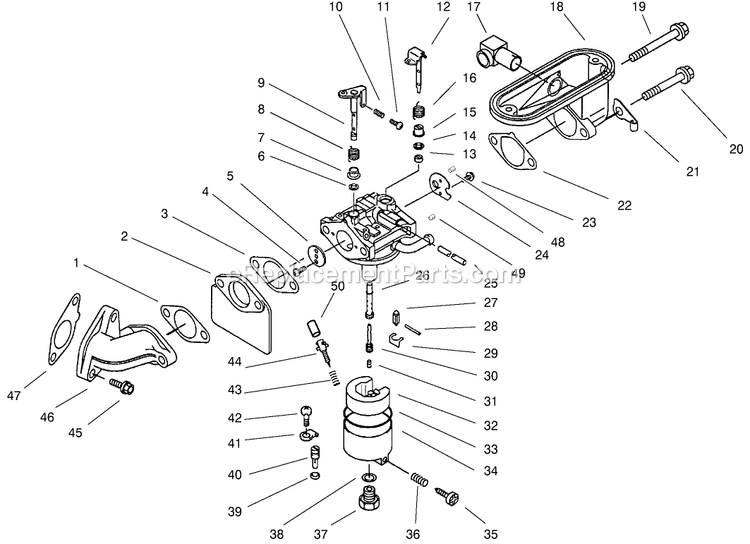 Toro 30250TE (210005001-210999999)(2001) 12.5 Hp W/ 36-Inch Sd Mower Mid-Size ProLine Gear Carburetor Assembly Diagram