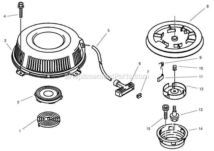 Toro 30250TE (210005001-210999999)(2001) 12.5 Hp W/ 36-Inch Sd Mower Mid-Size ProLine Gear Starter Assembly Diagram