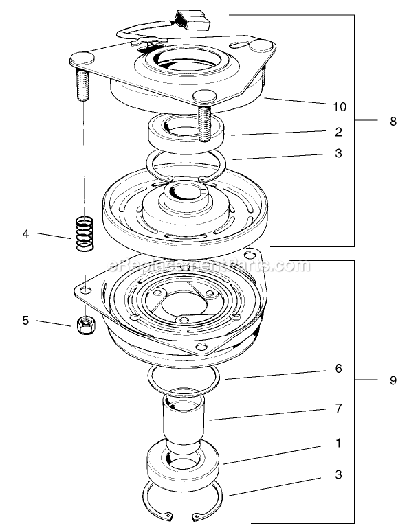 Toro 30250TE (210005001-210999999)(2001) 12.5 Hp W/ 36-Inch Sd Mower Mid-Size ProLine Gear Clutch Assembly Diagram