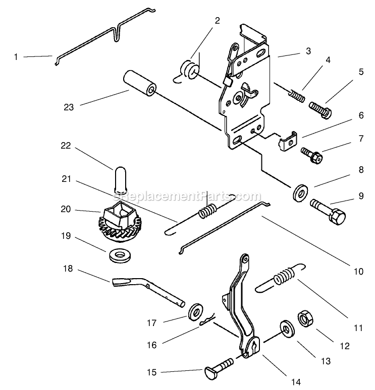 Toro 30250TE (210005001-210999999)(2001) 12.5 Hp W/ 36-Inch Sd Mower Mid-Size ProLine Gear Control Equipment Assembly Diagram