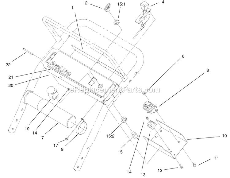 Toro 30250TE (210005001-210999999)(2001) 12.5 Hp W/ 36-Inch Sd Mower Mid-Size ProLine Gear Control Panel Assembly Diagram