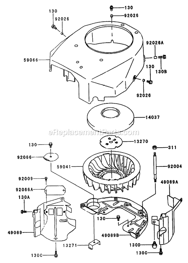 Toro 30259 (210005001-210010000)(2001) 17 Hp W/ 44-Inch Sd Mower Mid-Size ProLine Gear Cooling Equipment Assembly Diagram