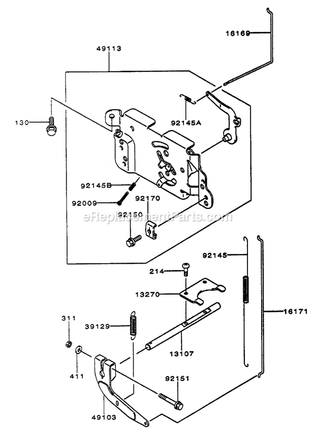 Toro 30322 (230000001-230999999)(2003) 17 Hp W/ 52-Inch Sd Mower Mid-Size ProLine T-Bar Gear Control Equipment Assembly Diagram