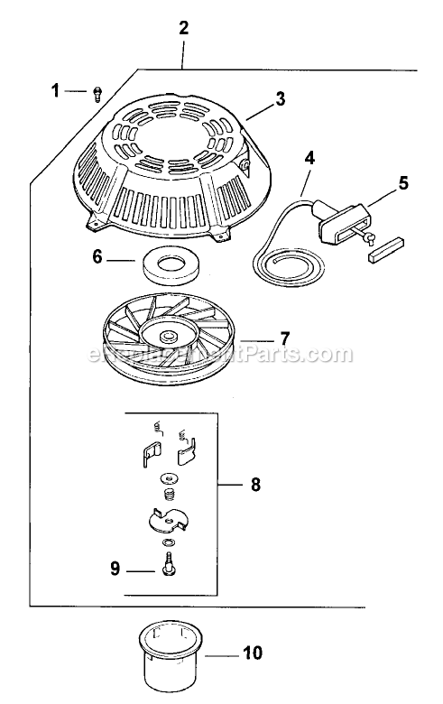 Toro 30430 (230000001-230999999)(2003) 15 Hp W/ 36-Inch Sd Mower Mid-Size ProLine Pistol Grip Gear Starter Assembly Diagram