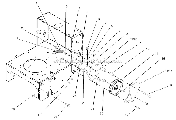 Toro 30430 (240000001-240999999)(2004) Mid-Size Proline Pistol Grip Gear, 15 Hp With 36in Side Discharge Mower Lower Control Assembly Diagram