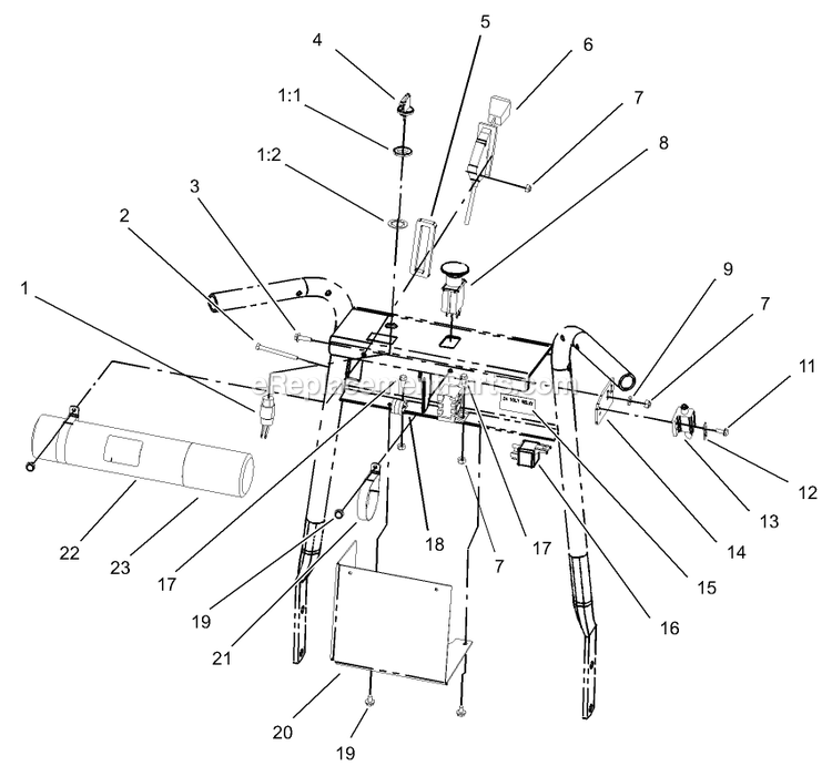 Toro 30430 (240000001-240999999)(2004) Mid-Size Proline Pistol Grip Gear, 15 Hp With 36in Side Discharge Mower Control Panel Assembly Diagram