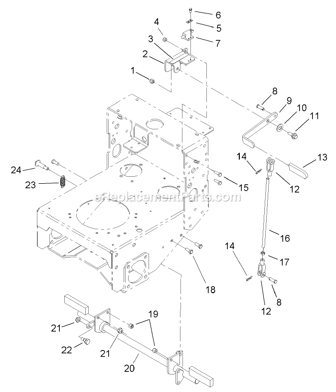 Toro 30441 (240000001-240999999)(2004) Mid-Size Proline Pistol Grip Hydro, 17 Hp With 52in Side Discharge Mower Parking Brake Assembly Diagram