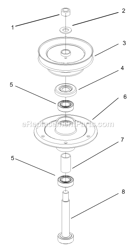 Toro 30441 (240000001-240999999)(2004) Mid-Size Proline Pistol Grip Hydro, 17 Hp With 52in Side Discharge Mower Spindle Assembly Diagram