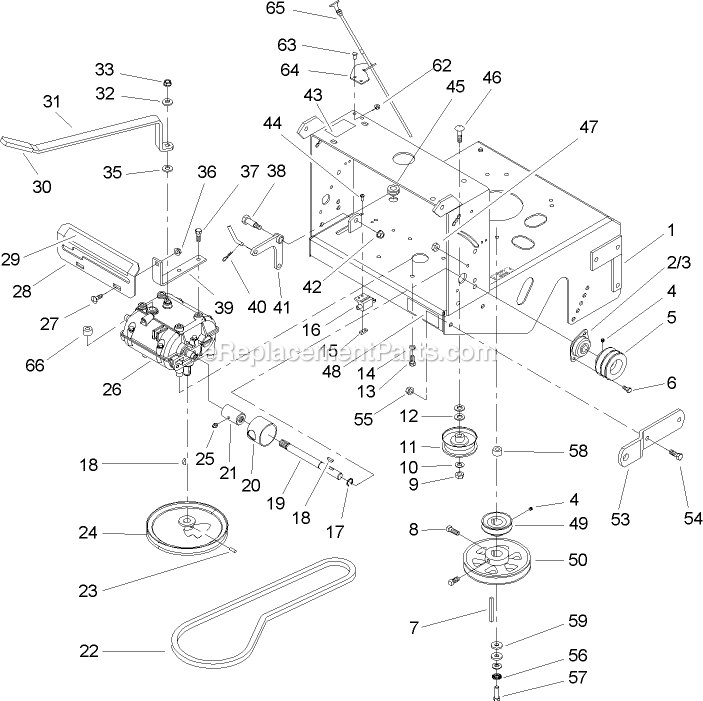 Toro 30518 (240000001-240999999)(2004) Mid-Size Proline Pistol Grip Gear, 13 Hp With 32in Side Discharge Mower Transmission And Drive Assembly Diagram