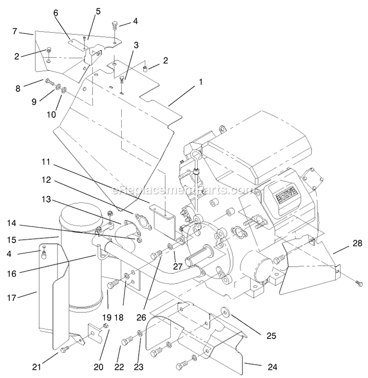Toro 30520 (230000001-230005000)(2003) Proline Pistol Grip Gear 12.5 Hp W/ 32-Inch Sd Mower Mid-Size Mower Crankcase Assembly Diagram