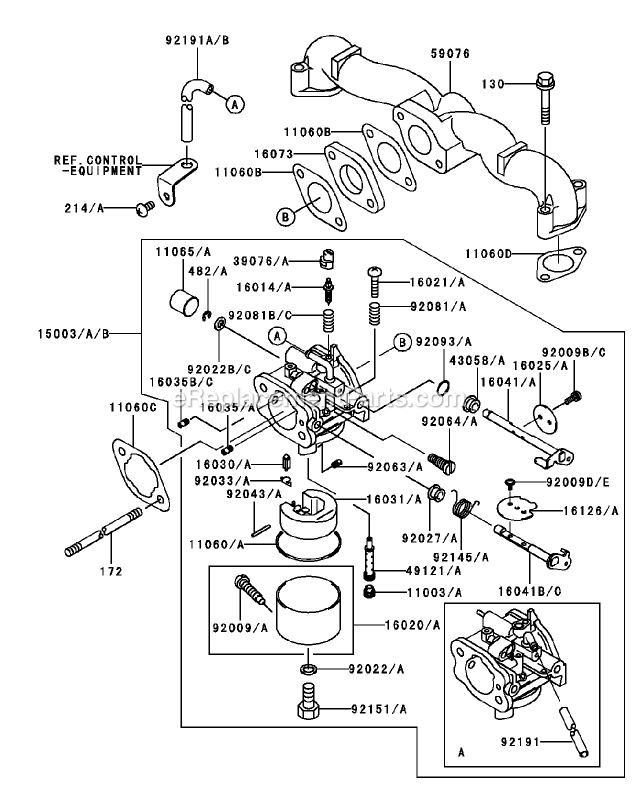 Toro 30523 (230000001-230005000)(2003) Proline Pistol Grip Gear 15 Hp W/ 48-Inch Sd Mower Mid-Size Mower Carburetor Assembly Diagram