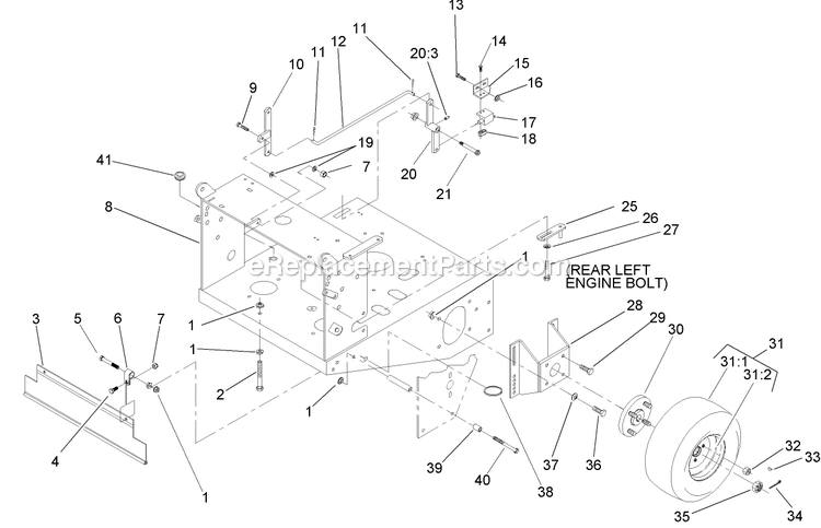 Toro 30528 (250000001-250999999)(2005) Mid-Size Proline Pistol Grip Hydro, 15 Hp With 48in Side Discharge Mower Wheel Drive Assembly Diagram