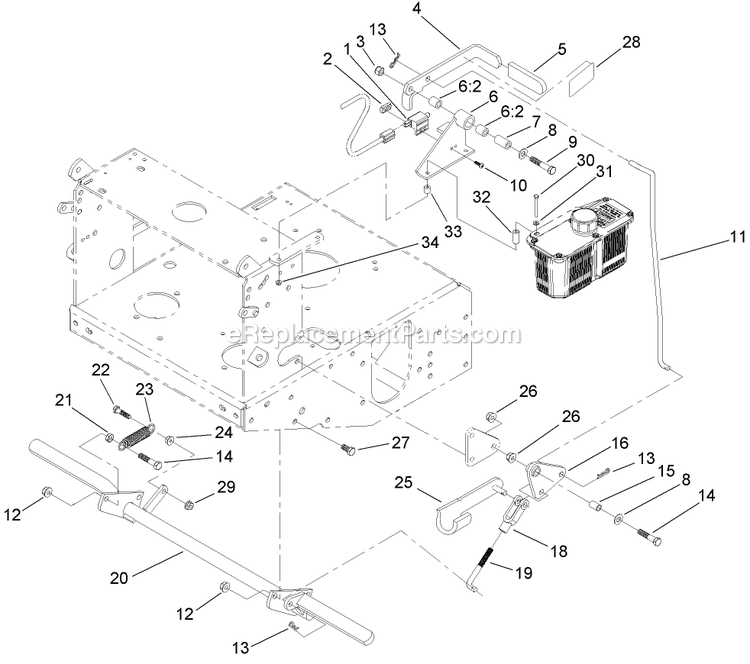 Toro 30989 (280000001-280999999)(2008) Fixed Deck Pistol Grip Hydro With 52in Cutting Unit Walk-Behind Mower Parking Brake Assembly Diagram