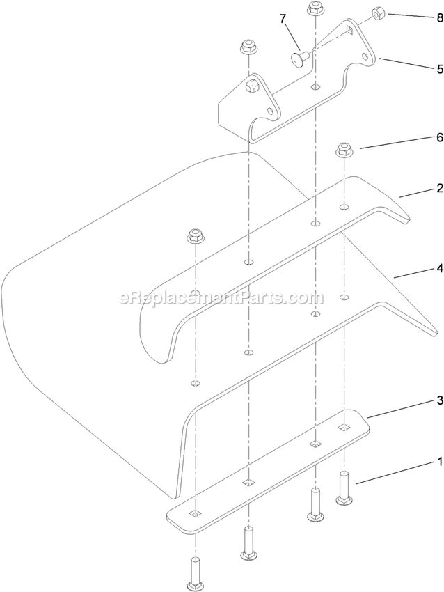 Toro 39634 (313000001-313999999)(2013) Fixed Deck, Pistol Grip, Gear Drive With 36in Cutting Unit Walk-Behind Mower Deflector Assembly Diagram