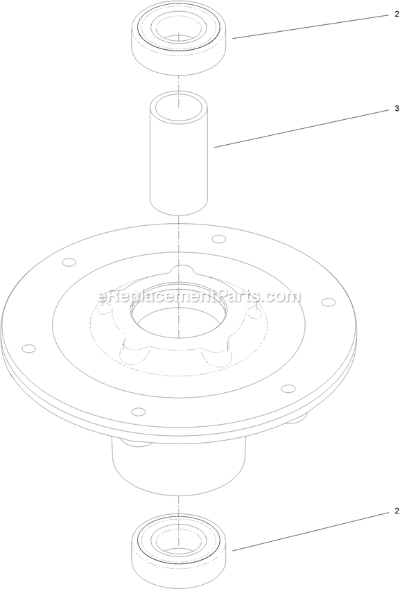 Toro 44409 (407700000-409999999) Proline With 36in Floating Cutting Unit Walk-Behind Mower Spindle Assembly Diagram
