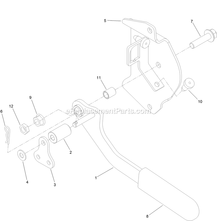 Toro 44409 (407700000-409999999) Proline With 36in Floating Cutting Unit Walk-Behind Mower Brake Assembly 2 Diagram