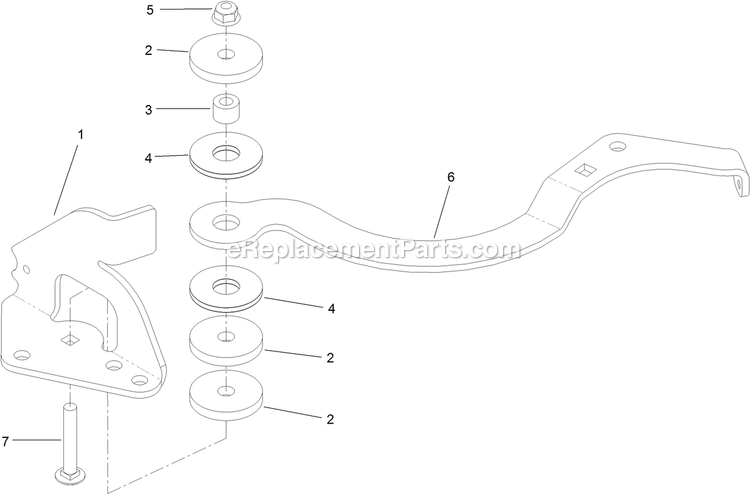 Toro 44410TE (406610837-407999999) Proline With 91cm Cutting Unit Walk-Behind Mower Idler Arm Pivot Assembly Diagram