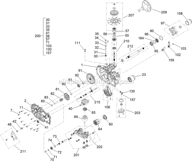 Toro 44410TE (406610837-407999999) Proline With 91cm Cutting Unit Walk-Behind Mower Rh Transmission Assembly Diagram