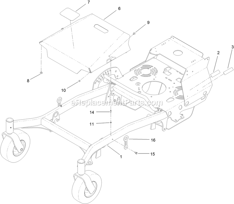 Toro 44423 (406500000-409999999) Proline With 48in Floating Cutting Unit Walk-Behind Mower Hood Assembly Diagram