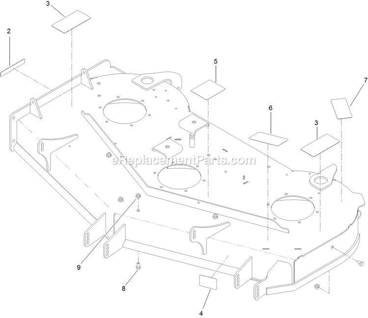 Toro 44448 (400000000-406992239) Proline With 48in Floating Cutting Unit Walk-Behind Mower Deck Decal Assembly Diagram