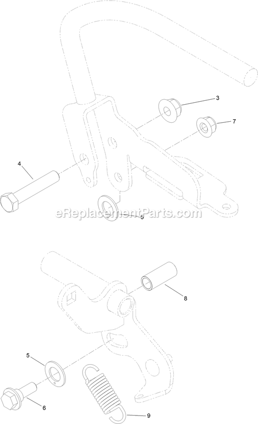 Toro 71505 (410000000-999999999) With 52in Turbo Force Cutting Unit GrandStand Mower Control Handle Assembly 1 Diagram