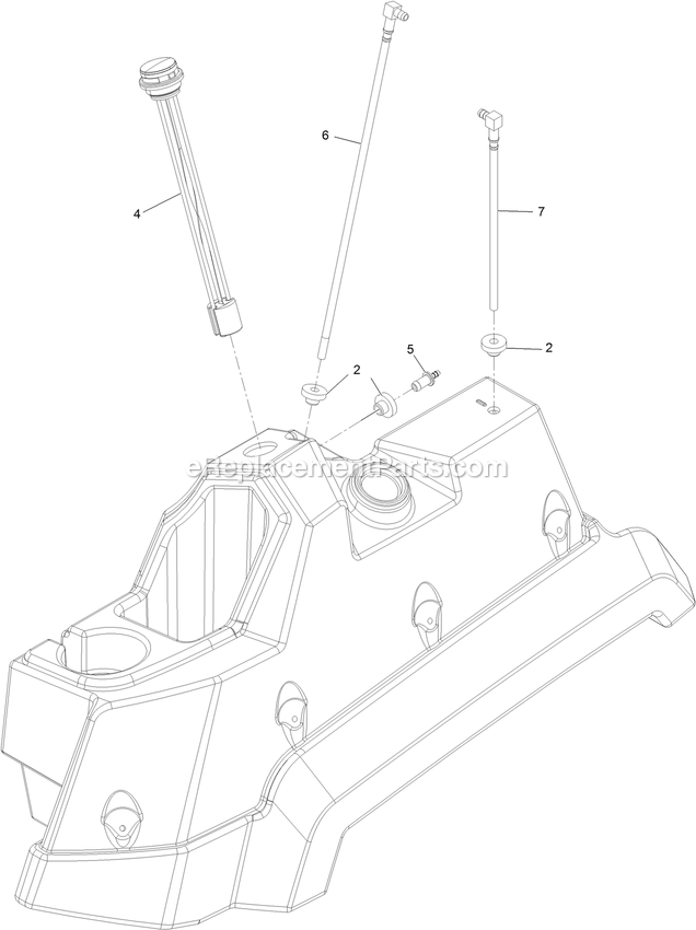Toro 72029 (407415806-999999999) Z Master Professional 7500-D Series , With 72in Rear Discharge Riding Mower Lh Fuel Tank Assembly Diagram