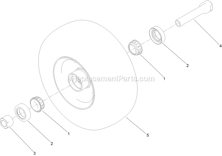 Toro 72509 (400000000-411673356) With 60in Turbo Force Cutting Unit GrandStand Mower Wheel And Bearing Assembly Diagram