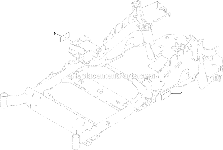 Toro 72902TE (400000000-410999999) Z Master Professional 6000 , With 122cm Turbo Force Side Discharge Mower Frame Decal Assembly Diagram