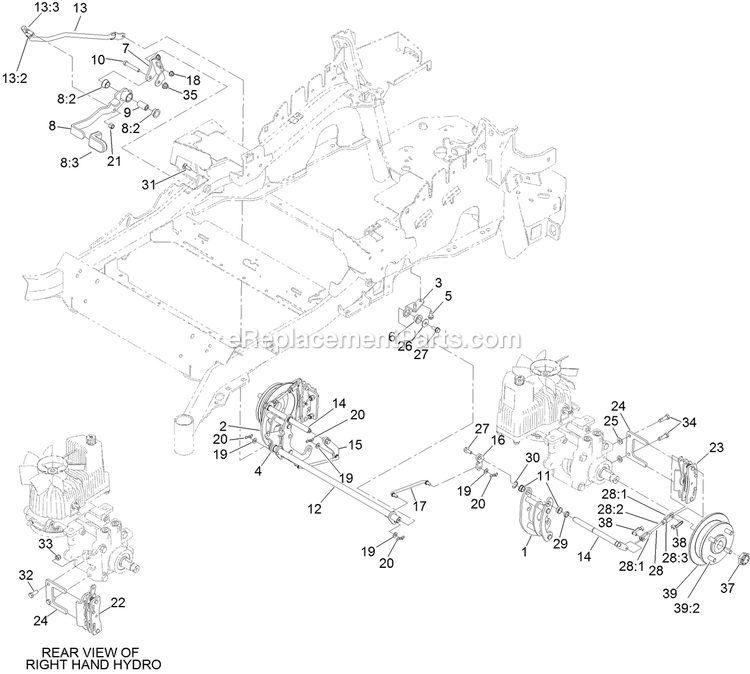 Toro 72928 (400000000-999999999) Z Master Professional 6000 , With 72in Turbo Force Side Discharge Mower Park Brake Assembly Diagram