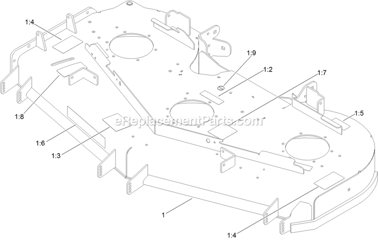 Toro 72965 (400000000-409031048) Z Master Professional 6000 , With 60in Turbo Force Side Discharge Mower Deck Decal Assembly Diagram