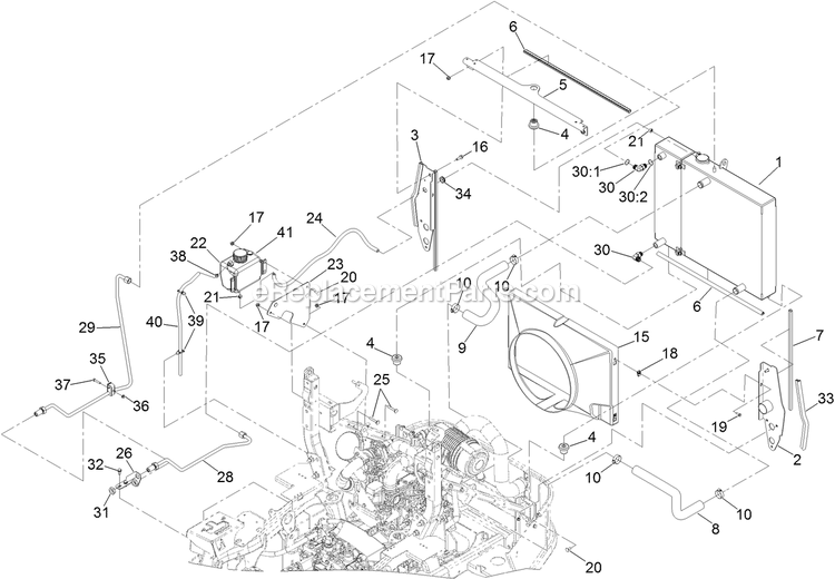 Toro 74028 (400000000-999999999) Z Master Professional 7500-D Series , With 60in Rear Discharge Riding Mower Cooling Assembly 2 Diagram
